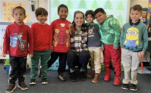 Nash students with teacher